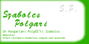 szabolcs polgari business card